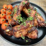 A plate of BBQ ribs
