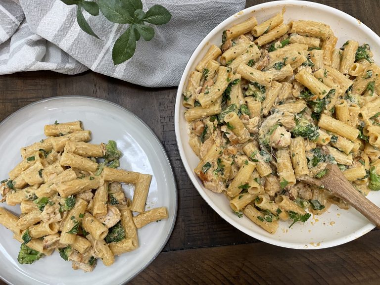 Creamy Pesto Chicken Broccoli Pasta