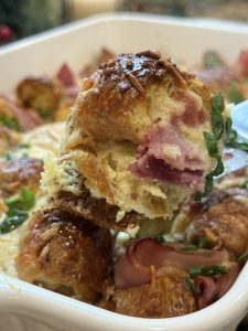 Ham and Cheese Croissant Bake