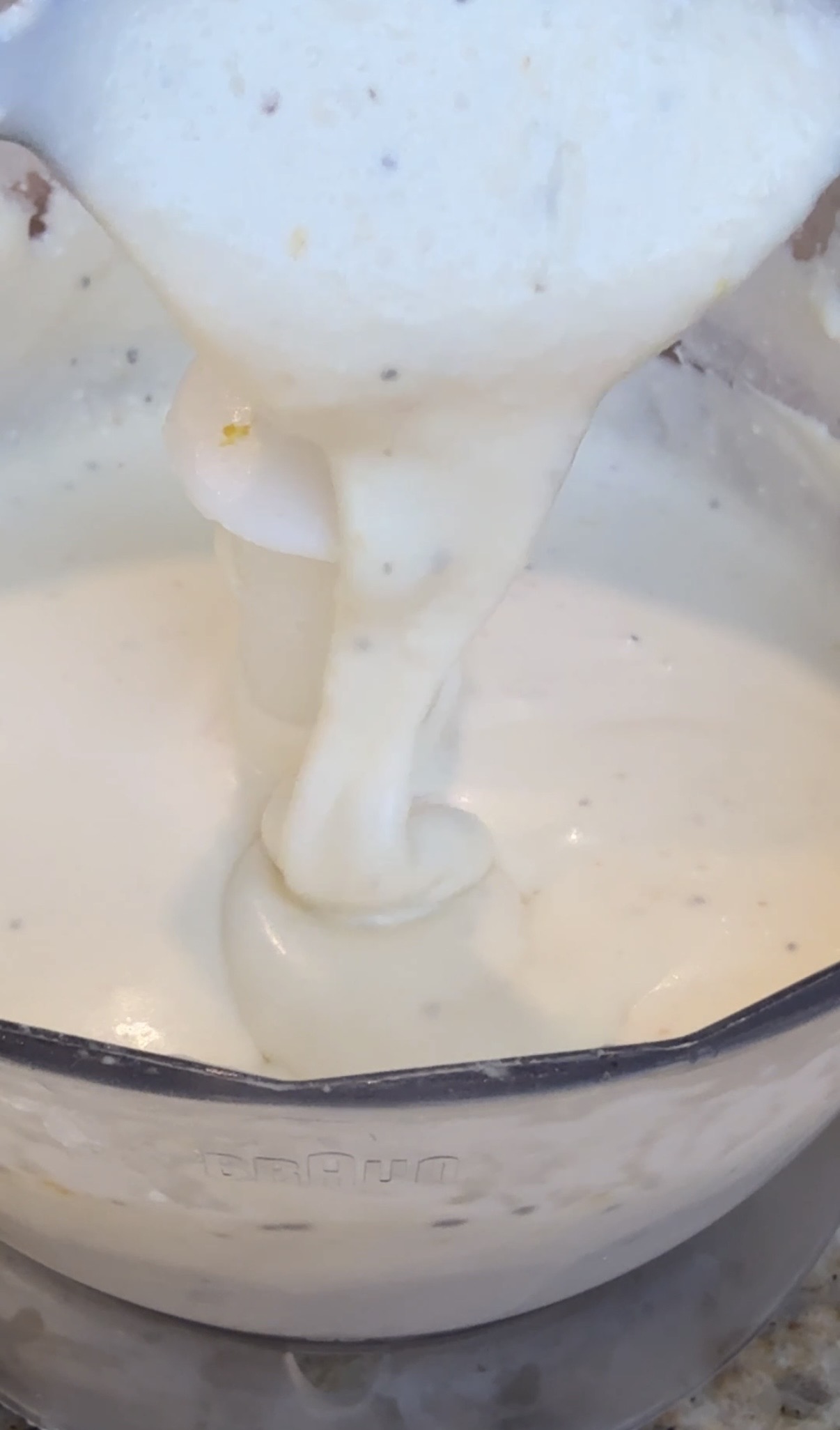 Whipped feta and greek yogurt dip in a food processor
