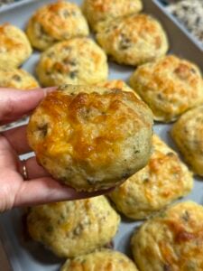 High Protein Biscuits with Sausage Eggs and Cheese