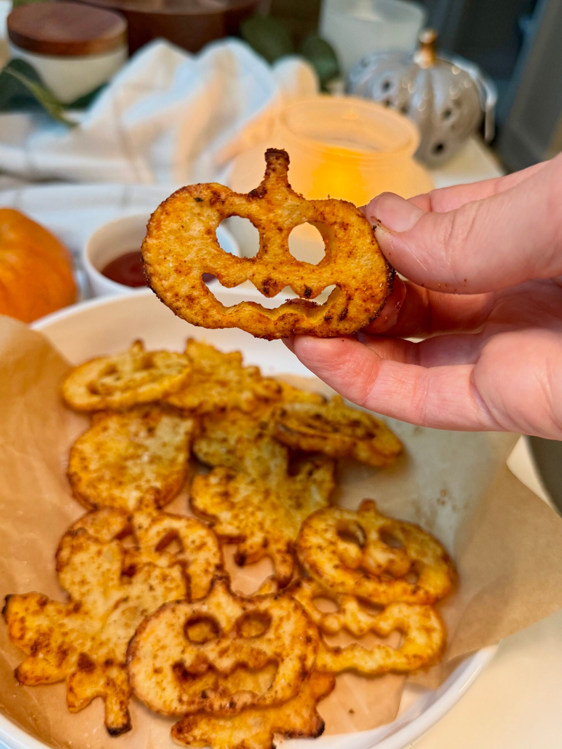 Harvest Crispy Air Fryer Fries (Pumpkin & Leaf-Shaped Potatoes)